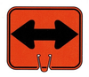 CONE SIGN DBL ARROW BLK/ORG