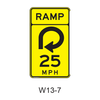 Combination Horizontal Alignment/ Advisory Ramp Speed W13-7