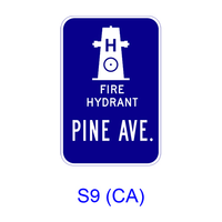 Fire Hydrant Street Name [symbol] S9(CA)