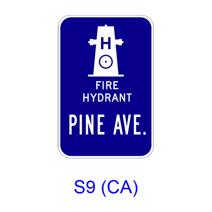 Fire Hydrant Street Name [symbol] S9(CA)