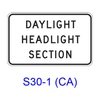 DAYLIGHT HEADLIGHT SECTION S30-1(CA)