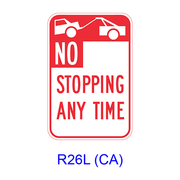 Tow-Away NO STOPPING ANY TIME [symbol] R26L(CA)