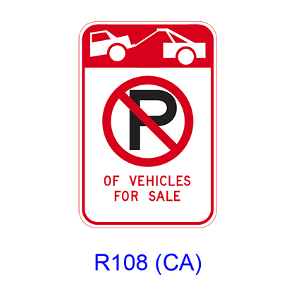 No Parking of Vehicles for Sale [symbol] R108(CA)