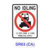 NO IDLING All Buses and Commercial Vehicles [symbol] SR63(CA)