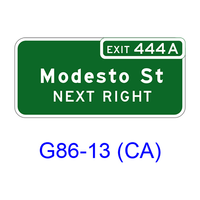 Exit Numbered Supplemental Destination (NEXT RIGHT(LEFT)) G86-13(CA)