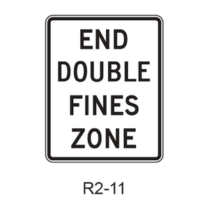 END DOUBLE FINES ZONE R2-11