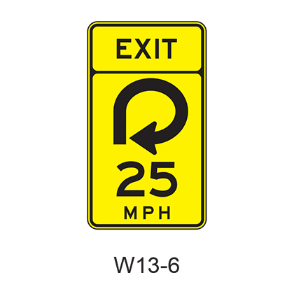 Combination Horizontal Alignment/ Advisory Exit Speed W13-6