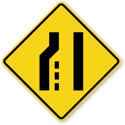 LEFT LANE ENDS 48