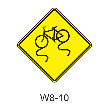 Bicycle Surface Condition Warning W8-10