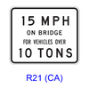 Bridge Speed and Weight Limit R21(CA)