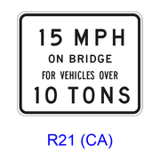 Bridge Speed and Weight Limit R21(CA)