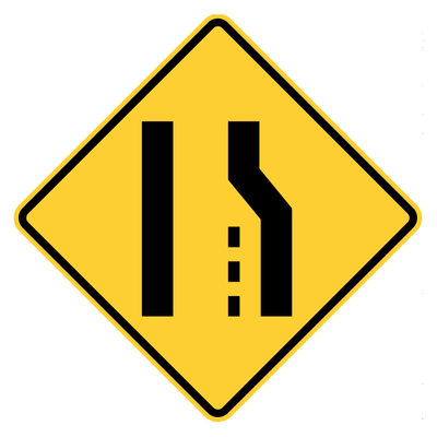 RIGHT LANE ENDS 36