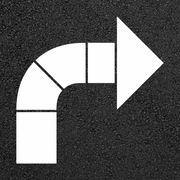 STENCIL ARROW SHAFT CURVED PLA