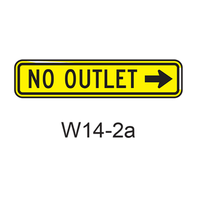 No Outlet (directional) W14-2a