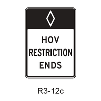 Preferential Lane Ends [HOV symbol] R3-12c