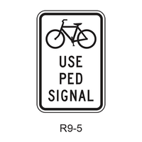 Bicyclists Use Pedestrian Signal [symbol] R9-5