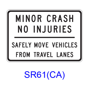 MINOR CRASH NO INJURIES ? SAFELY MOVE VEHICLES FROM TRAVEL LANES SR61(CA)