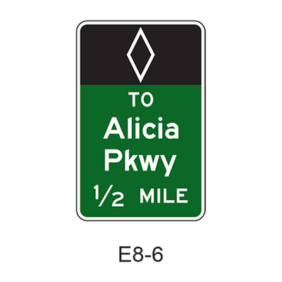 Preferential Lane Intermediate Egress Advance [HOV symbol] E8-6