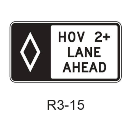 Preferential Lane Advance [HOV symbol] R3-15