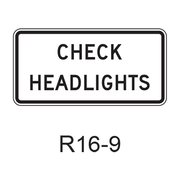 CHECK HEADLIGHTS  R16-9