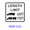 Truck Length Limit [symbol] R20H(CA)