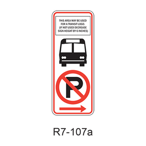 NO PARKING BUS STOP [symbol] R7-107a