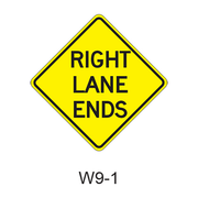 RIGHT LANE ENDS W9-1