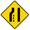 LEFT LANE ENDS MERGE RIGHT HI