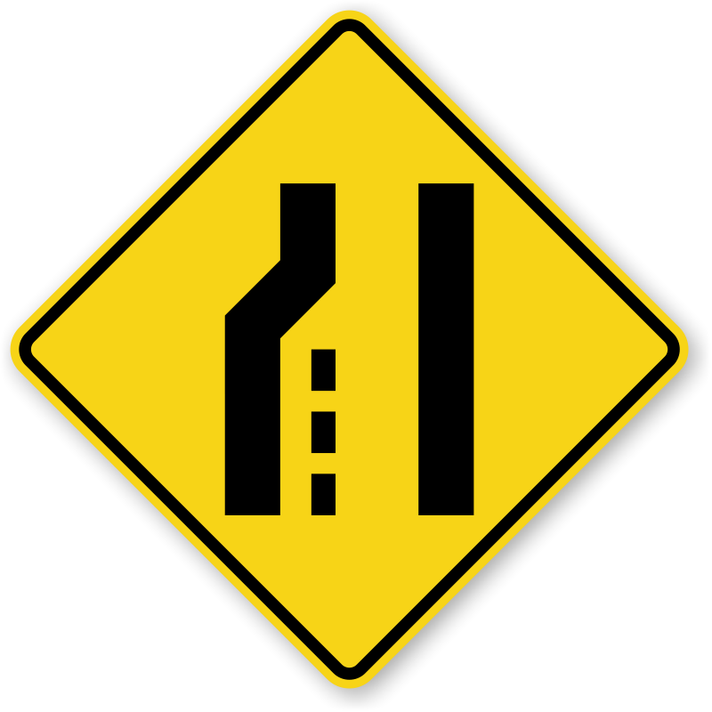 LEFT LANE ENDS MERGE RIGHT HI