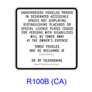 Disabled Tow-Away R100B(CA)