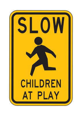 SLOW CHILDREN AT PLAY HI 18X24