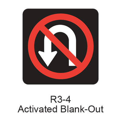 No U-Turn Activated Blank-Out [symbol] R3-4ABO