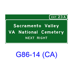 Veterans National Cemetery Sign (NEXT RIGHT(LEFT)) G86-14(CA)