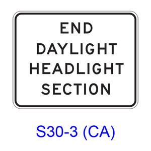 END DAYLIGHT HEADLIGHT SECTION S30-3(CA)