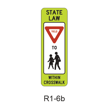 In-Street Schoolchildren Crossing [symbol] R1-6b