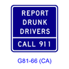 REPORT DRUNK DRIVERS CALL 911 G81-66(CA)