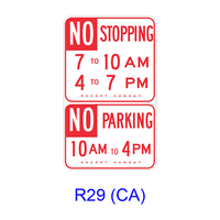 No Stopping/No Parking Specific Hours R29(CA)