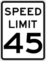 SPEED LIMIT 45 HI 18X24 .080