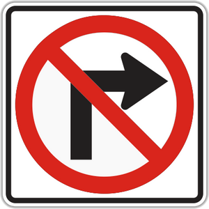 NO RIGHT TURN SYMBOL 24" HI