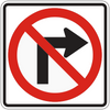 NO RIGHT TURN SYM HI 30X30 080