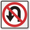 NO LEFT/U-TURN 24" PLASTIC NR