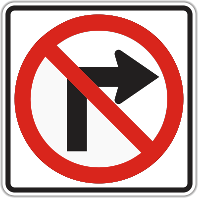 NO RIGHT TURN SYMBOL HI 30X30