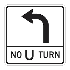 LEFT/U TURN SYM HI 36X36 080